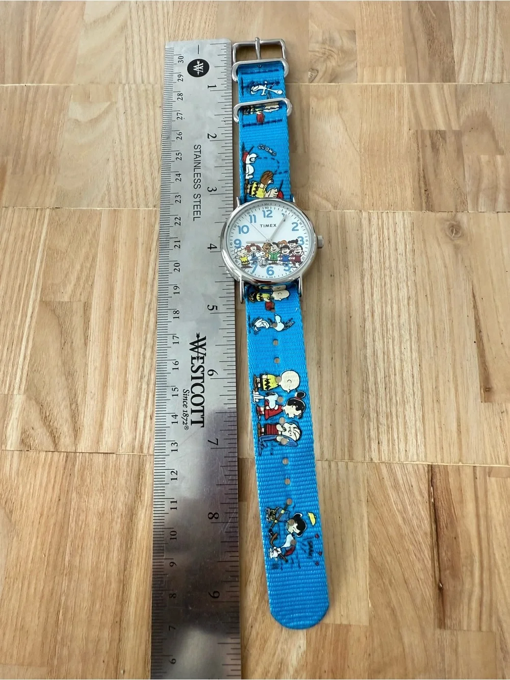 Timex peanuts weekender blue nylon strap watch NEW BATTERY